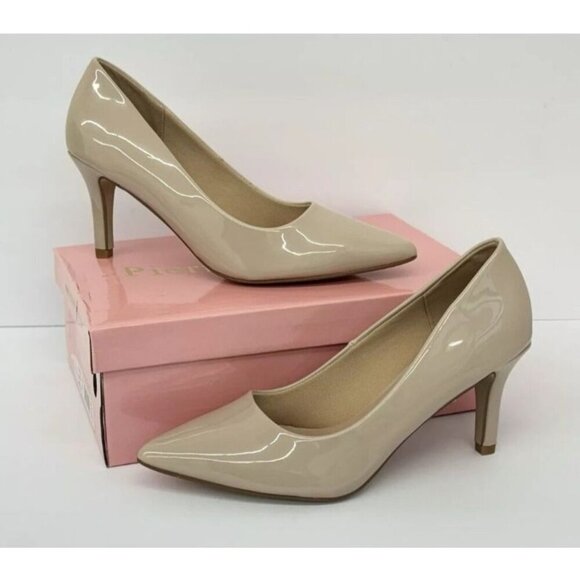 PIERRE DUMAS / Bloom-1 / Beige / Patent / Leather / Pointed-Toe / High Heel - Picture 6 of 7